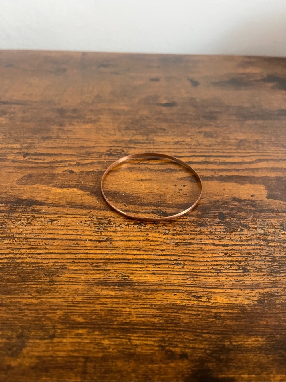 Minimal Copper-Tone Women's Bangle Bracelet - Sleek Single Band